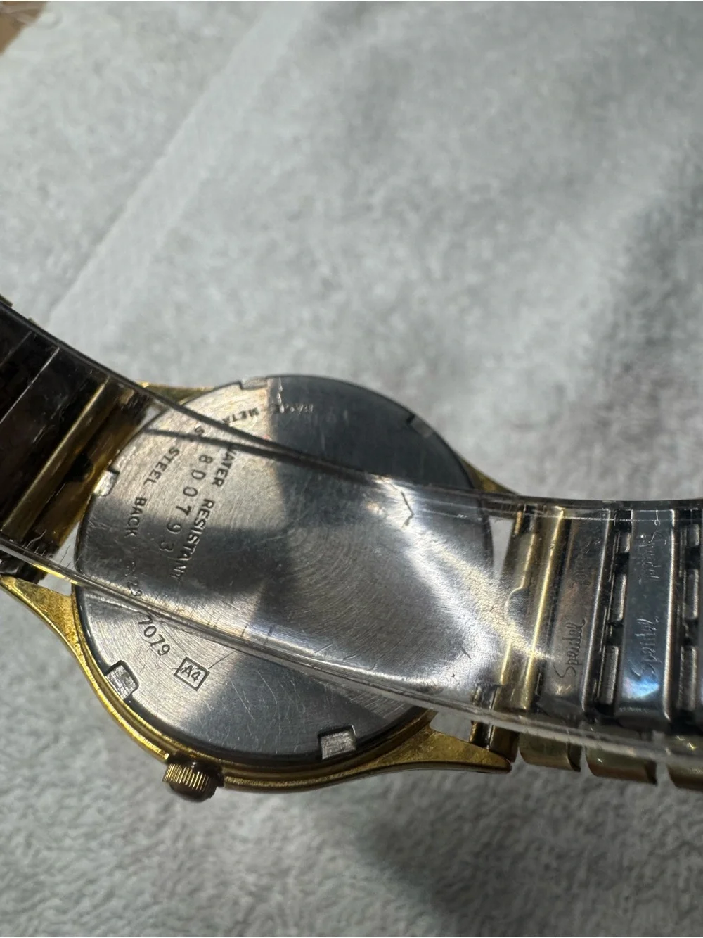Seiko Gold Tone Mickey Mouse Dial Watch with Red and Yellow Accents